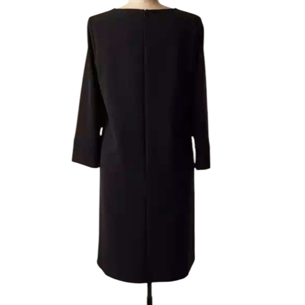Luisa Cerano Black Long Sleeve Shift Dress Women’s Size 6 - Picture 2 of 9